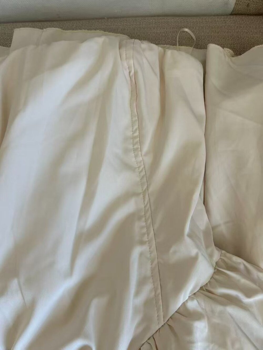 ✨ SALE EUC Mable Midi Strapless Dress Medium Almond Cream Party - Picture 5 of 10